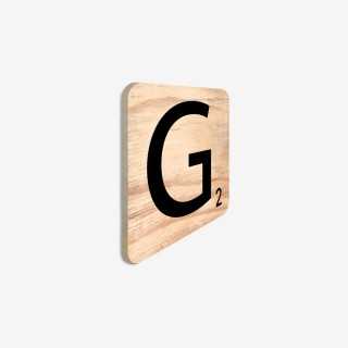 Vue de trois-quarts de la lettre G