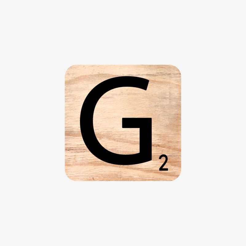 Vue de face de la lettre G