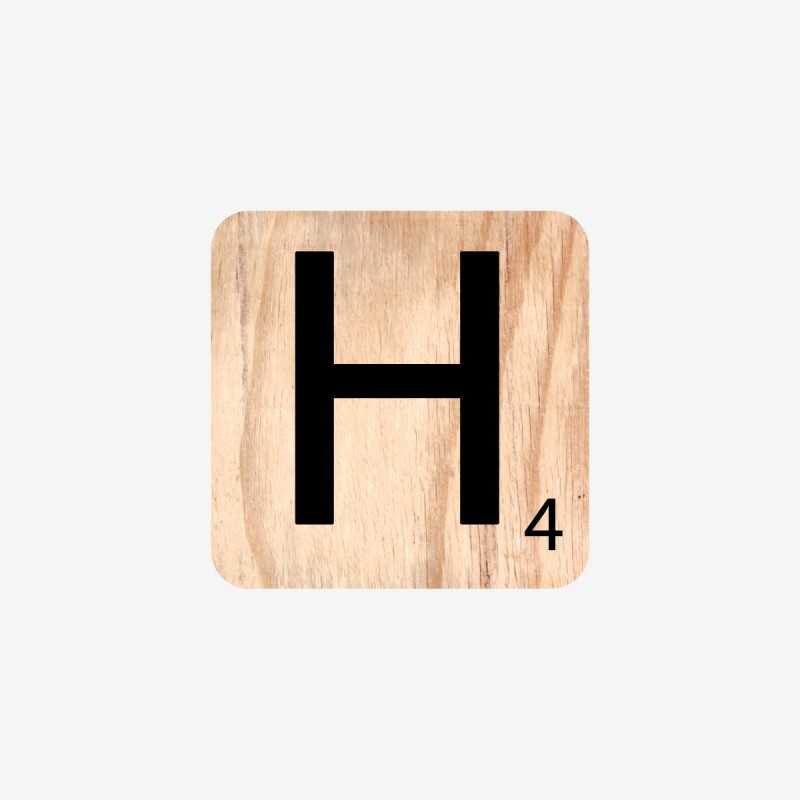 Vue de trois-quarts de la lettre H
