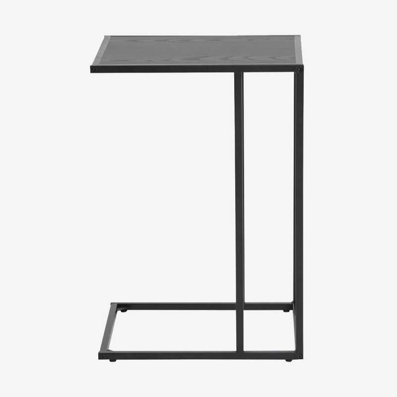 Vue de face du bout de canapé chêne noir ALIBA