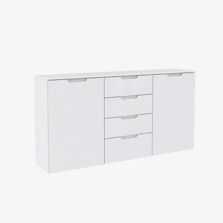 Commode 2 portes 4 tiroirs grand modèle - FIONA