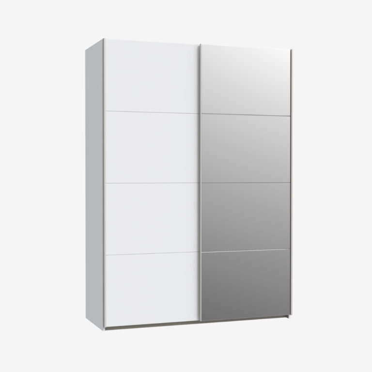 Armoire 2 portes miroir 150x210,5 cm blanc - FABELIA