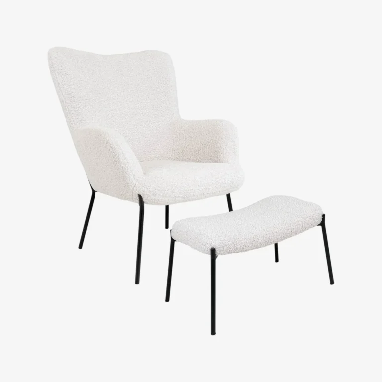 Fauteuil de salon + repose pieds - GLASGOW