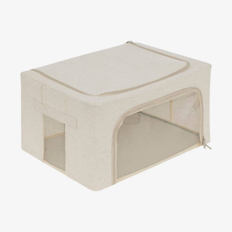 Housse de rangement zippée 40x20 cm beige - DRESSY
