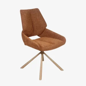 LILY Chaise pivotante en tissu pieds bois