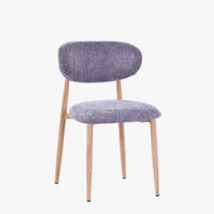 Chaise en tissu polyester et piètement effet bois – PRALINE