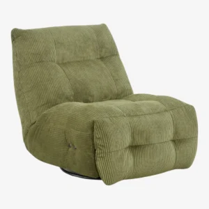 Fauteuil relax pivotant 360° en velours côtelé – PODIUM